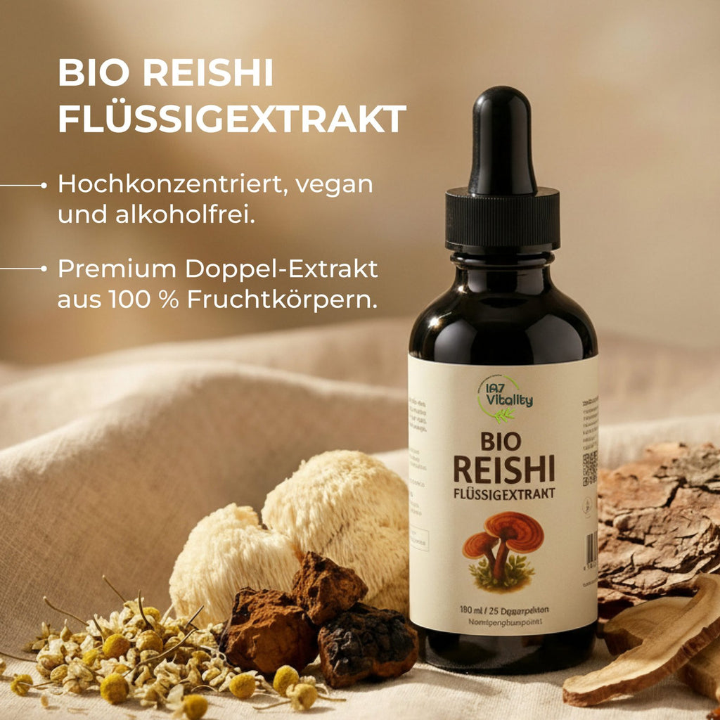 Bio Reishi Flüssigextrakt - Hochkonzentriert, vegan ind alkoholfrei